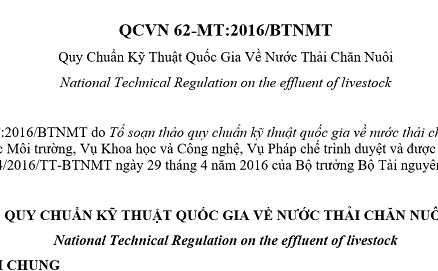 Quy Chuẩn Kỹ Thuật Quốc Gia Về Nước Thải Chăn Nuôi